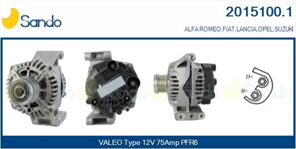 ALTERNATORE 12V 75A FIAT PUNTO/PANDA/IDEA 1.3 JTD