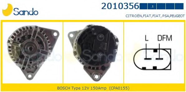 ALTERNATORE 12V 150A CITROEN JUMPER/FIAT DUCATO 3.MJ 2010>