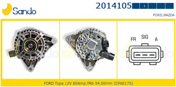 ALTERNATORE 12V 80A FORD FIESTA V 1.4 TDCI