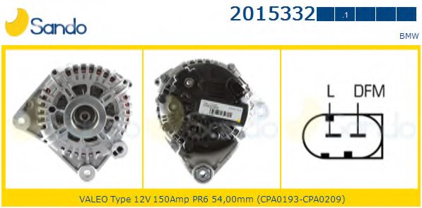 ALTERNATORE 12V 150A BMW X3 E83 3.0D 2003>