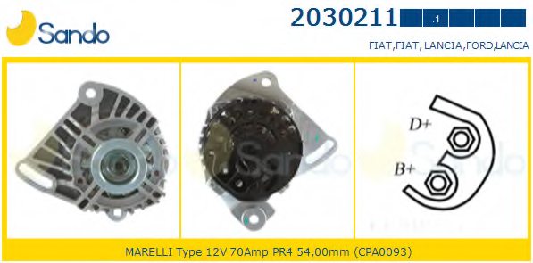 ALTERNATORE 12V 70A FIAT 500 ABARTH/G.PUNTO 1.4