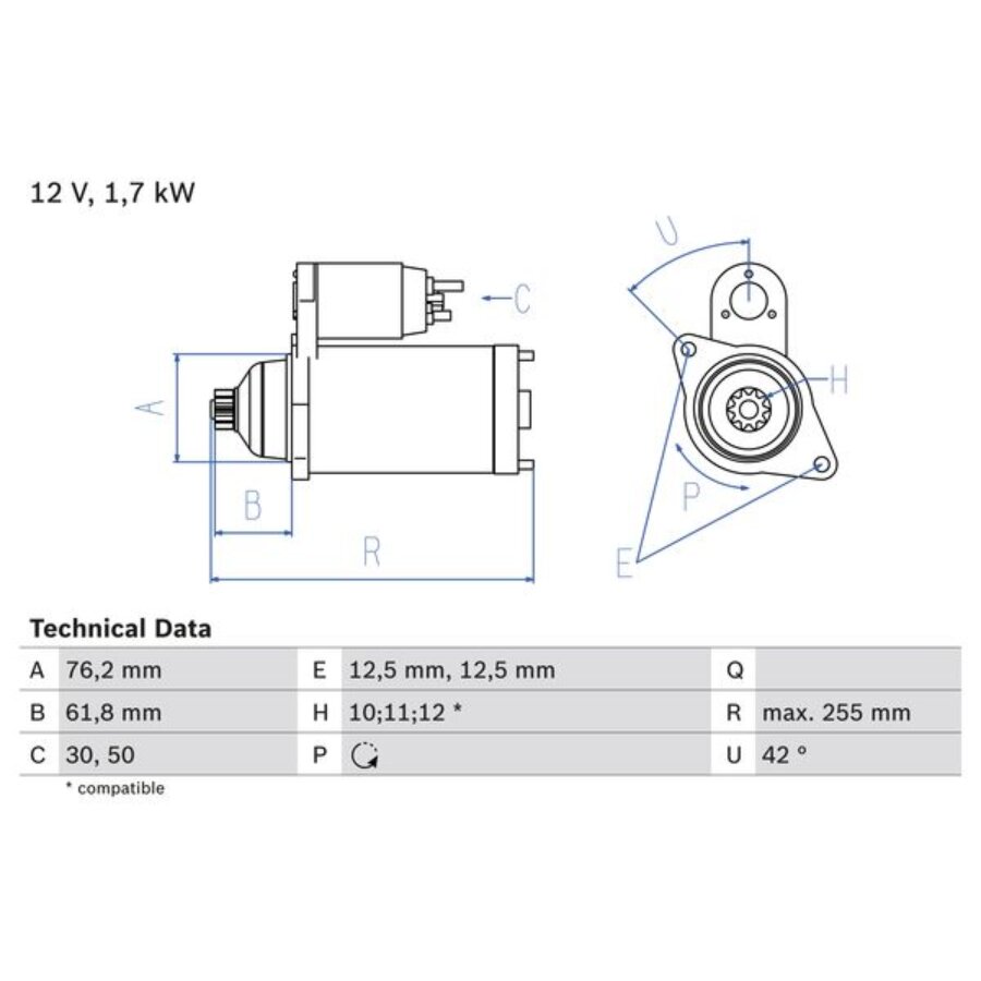 MOTORINO AVVIAMENTO BX AUDI A3/VOLKSWAGEN GOLF V TDI