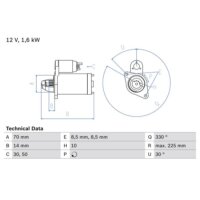 motorino avviamento 12v mercede Classe Se a/b (169/245) cdi