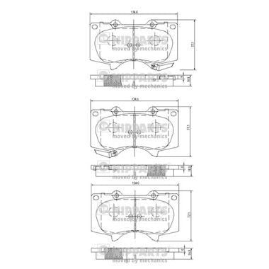 Kit pastiglie freno, Freno a disco  TOYOTA HILUX III Pick-up (_N3_, _N4_) 2500D-4D 16V 2011/06