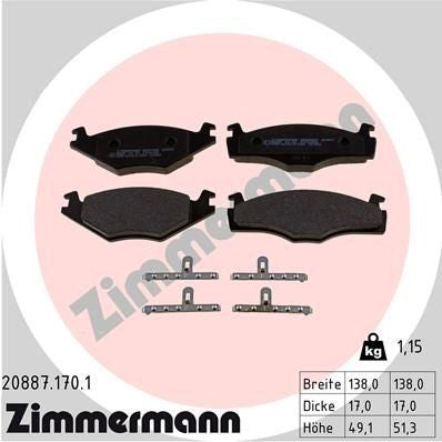 KIT PASTIGLIE FRENO   SEAT, VOLKSWAGEN