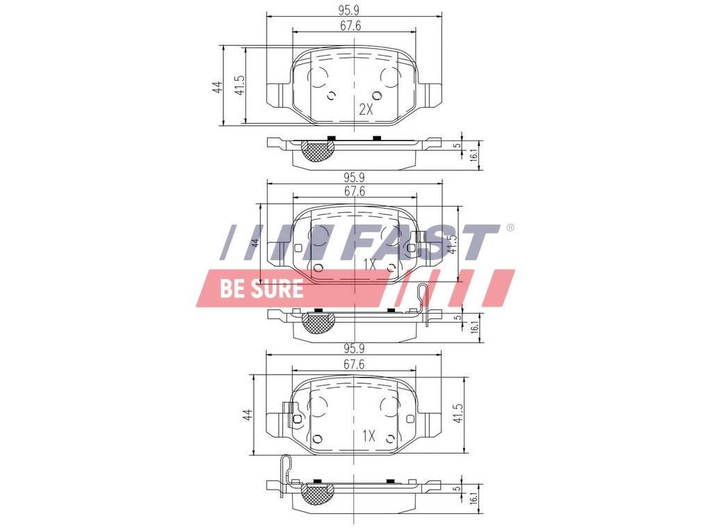 PASTIGLIE FRENO IVECO DAILY 00> ANTERIORE 2-SENSORI 60/65C13